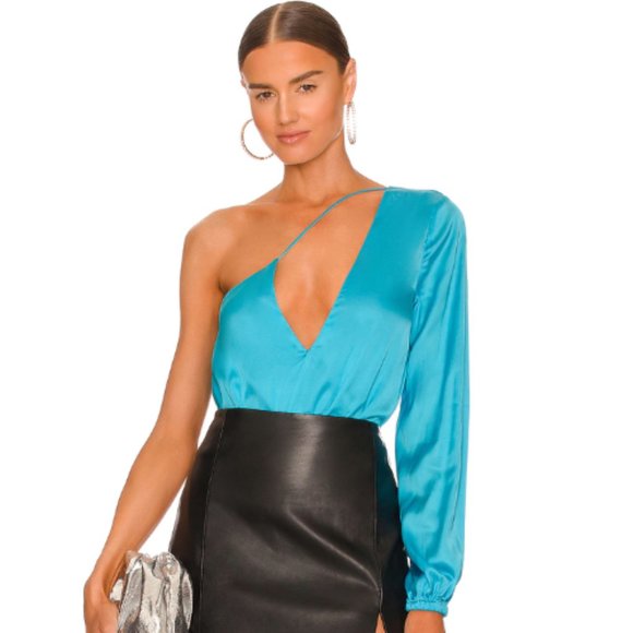 NBD Tops - NBD Greer Bodysuit in Turquoise NWT Size Small